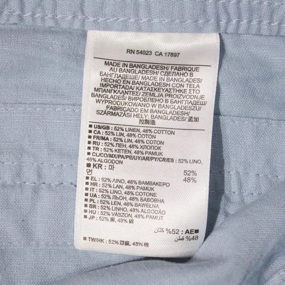 NWT Banana Republic Martin Fit Cargo Capri Pants Light Blue Linen Blend Women 12